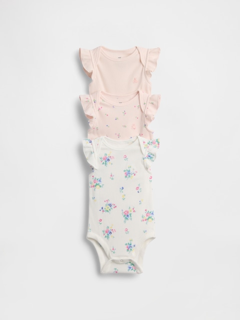 Baby First Favorites TinyRib Ruffle Bodysuit (3-Pack)