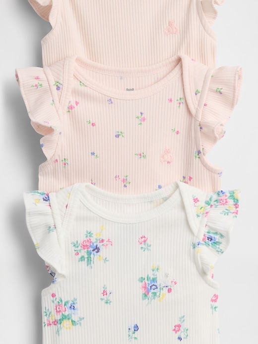 Image number 3 showing, Baby First Favorites TinyRib Ruffle Bodysuit (3-Pack)