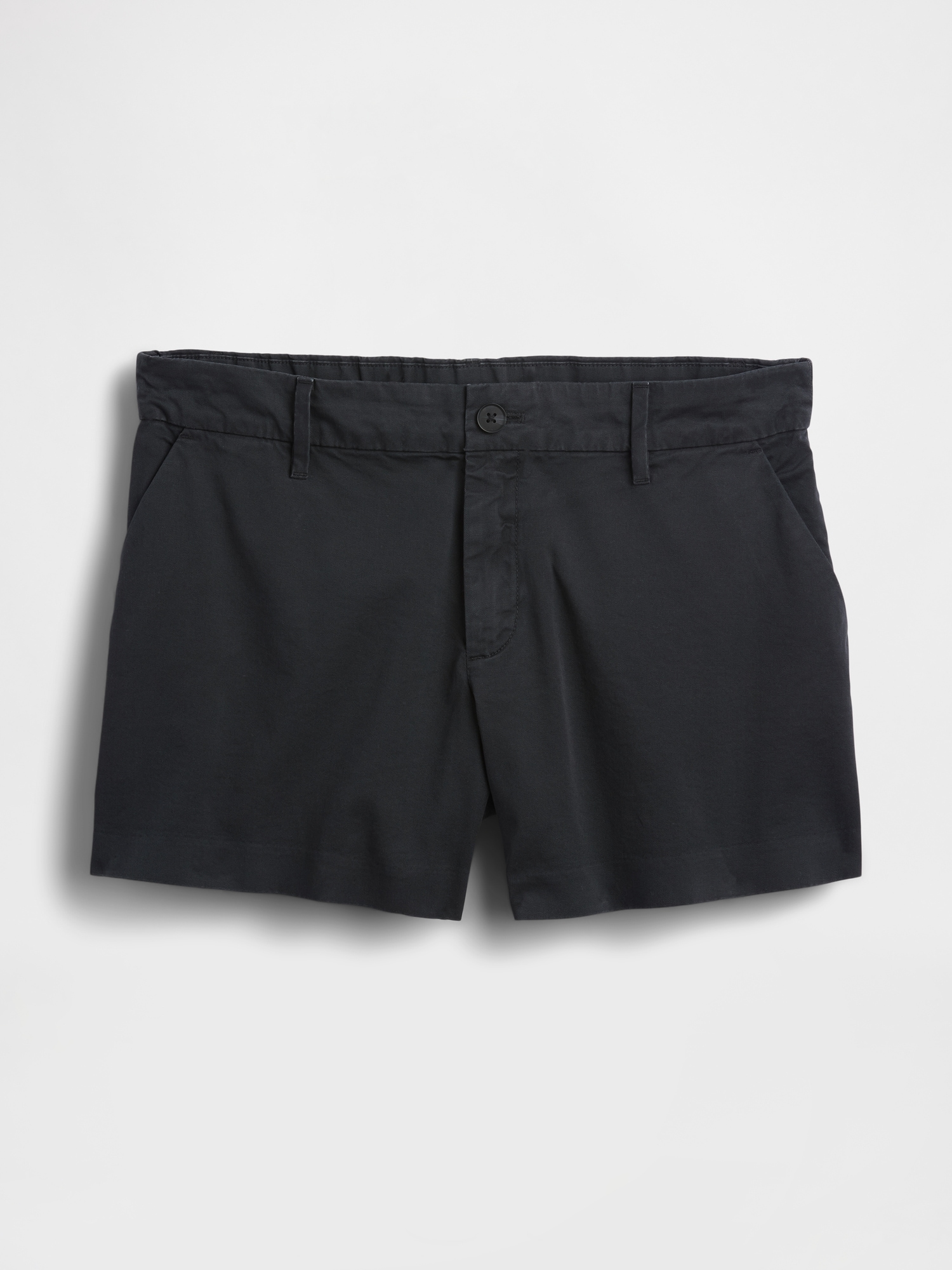 Mid Rise Khaki Shorts