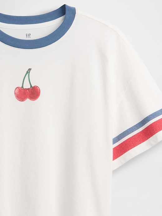 L'image numéro 4 présente T-shirt surdimensionné à imprimé pour enfant