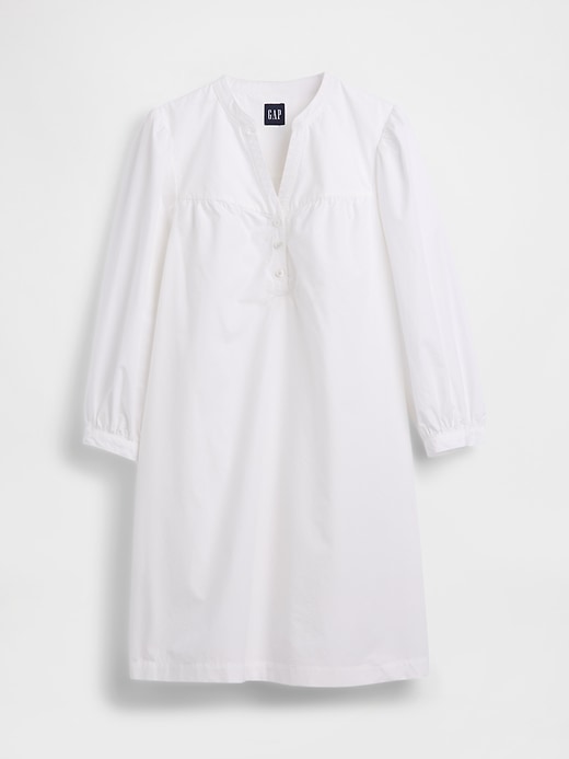 L'image numéro 5 présente Robe courte à encolure henley en popeline