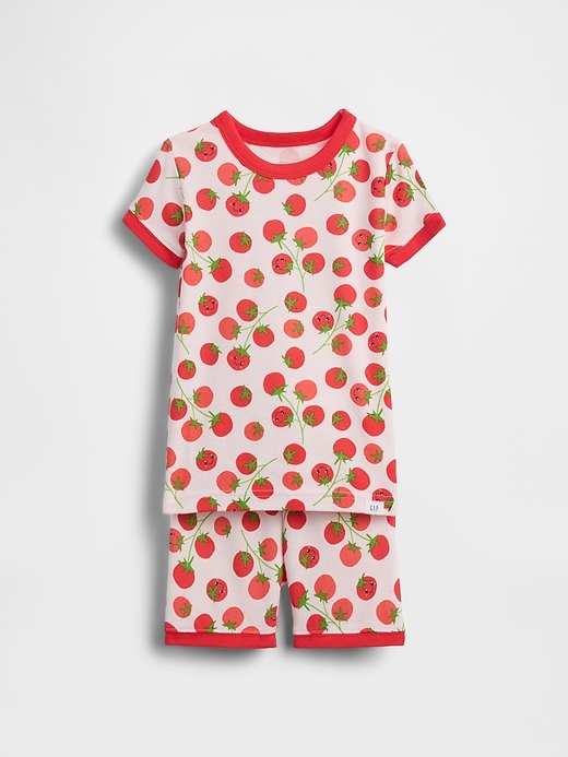 Image number 1 showing, Baby & Toddler Organic Brushed Cotton Tomato PJ Short Set