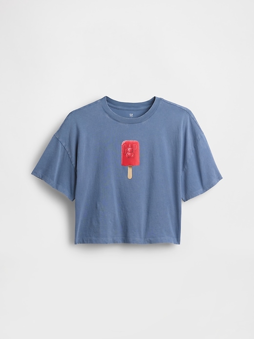 L'image numéro 2 présente T-shirt surdimensionné à imprimé pour enfant