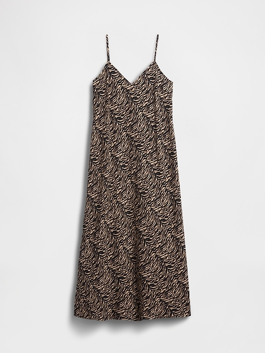 L'image numéro 5 présente Robe mi-longue à bretelles à motif zébré