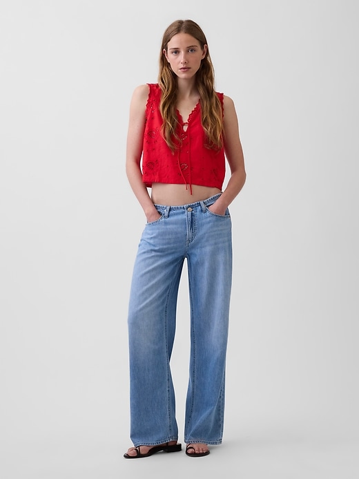L'image numéro 1 présente Jean ample années 90 à taille basse Douceur suprême