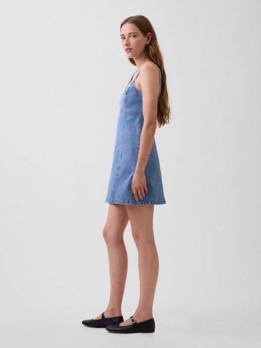 Image number 3 showing, Denim Paneled Mini Dress