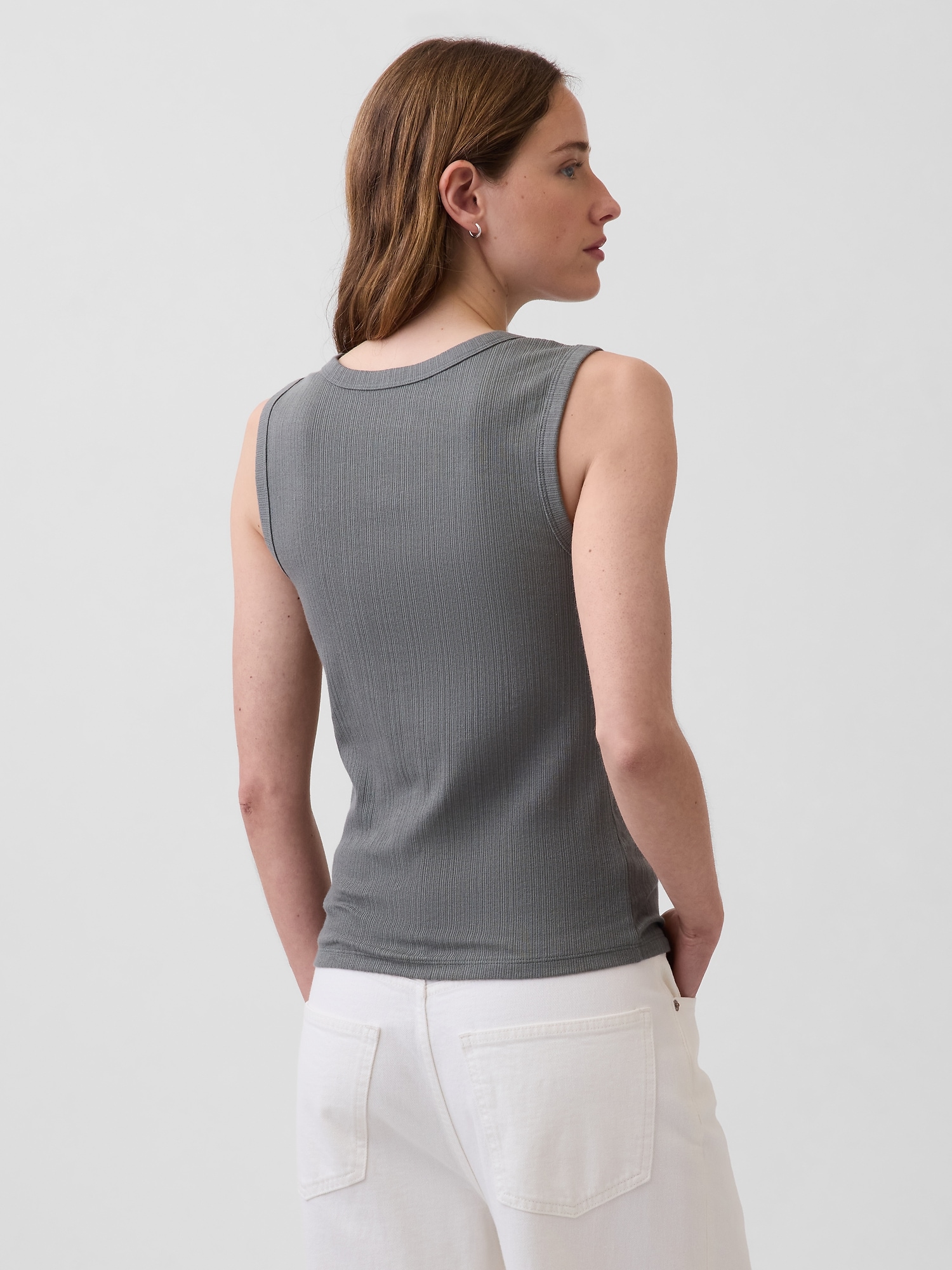 L'image numéro 3 présente Camisole côtelée moirée