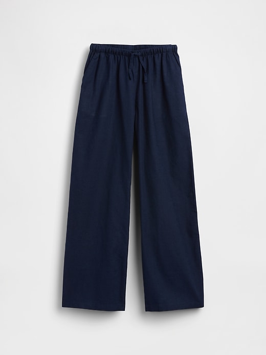 L'image numéro 2 présente Pantalon confort jambe large en lin et coton pour Enfant