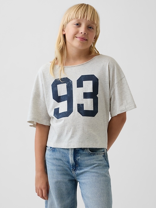 Image number 1 showing, Kids Oversized Wide-Neck T-Shirt