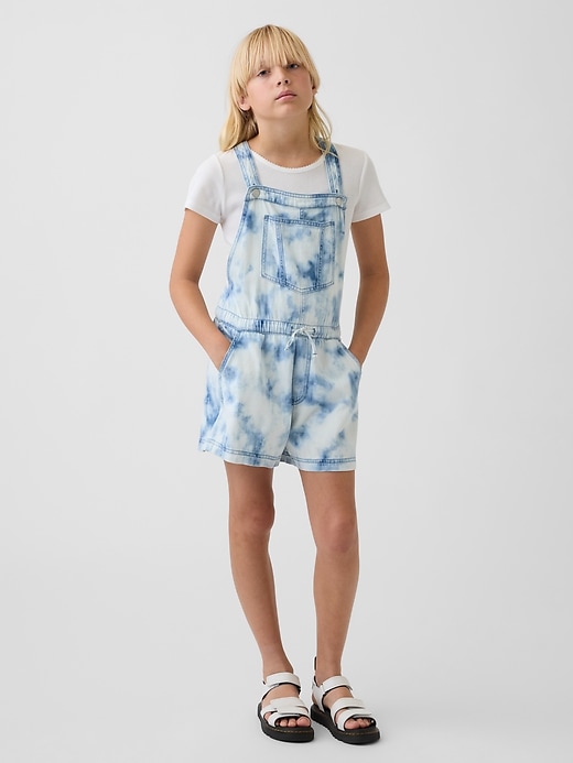 Image number 1 showing, Kids Tie-Dye Denim Relaxed Shortalls