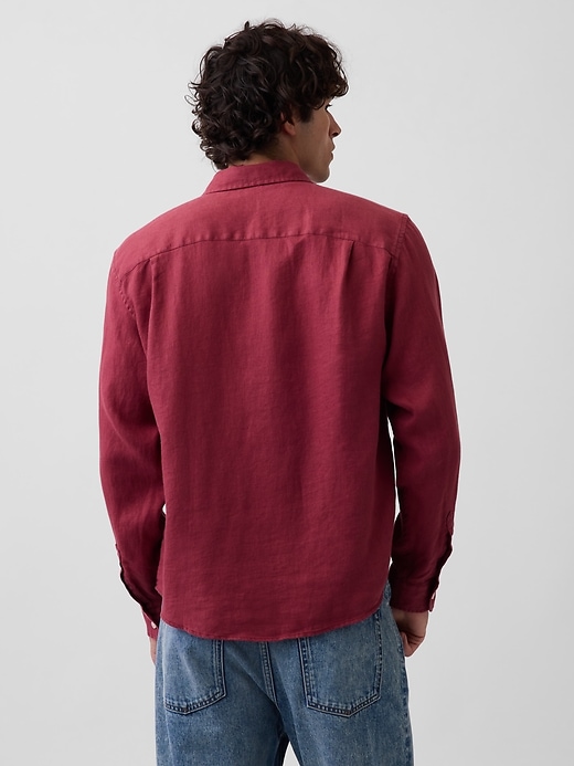 L'image numéro 3 présente Chemisier décontracté 100 % lin