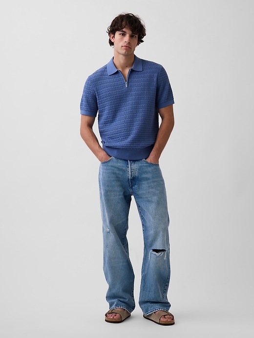 L'image numéro 2 présente Polo texturé à glissière