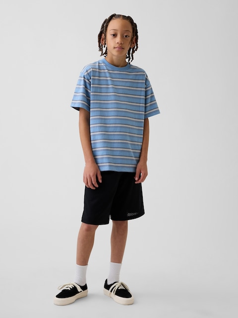 SHORT DE SPORT EN MAILLE POUR ENFANT, ENTREJAMBE DE 20 CM