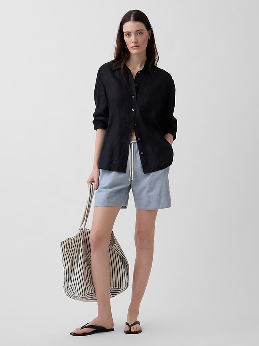Image number 6 showing, Linen-Blend Easy Shorts