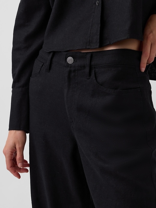 L'image numéro 5 présente Pantalon jambe large en coton et en lin