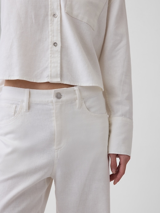 Image number 5 showing, Linen-Cotton Wide-Leg Pants