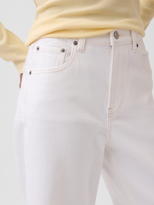 L'image numéro 5 présente Jean sportif jambe large à taille haute longueur cheville