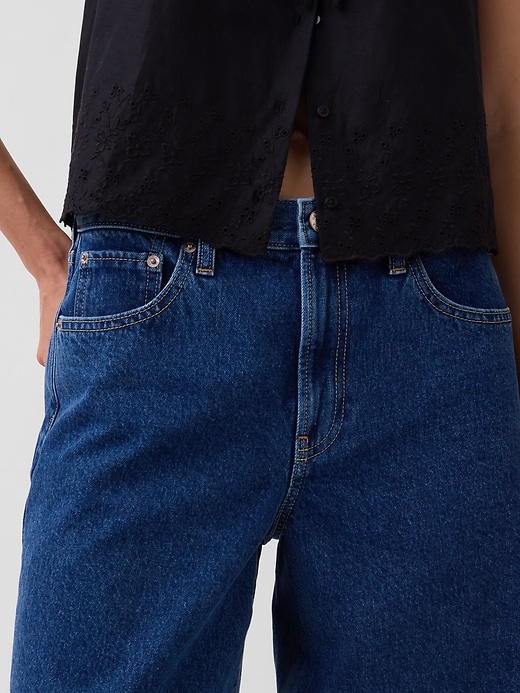 Image number 5 showing, Mid Rise Longline Denim Shorts