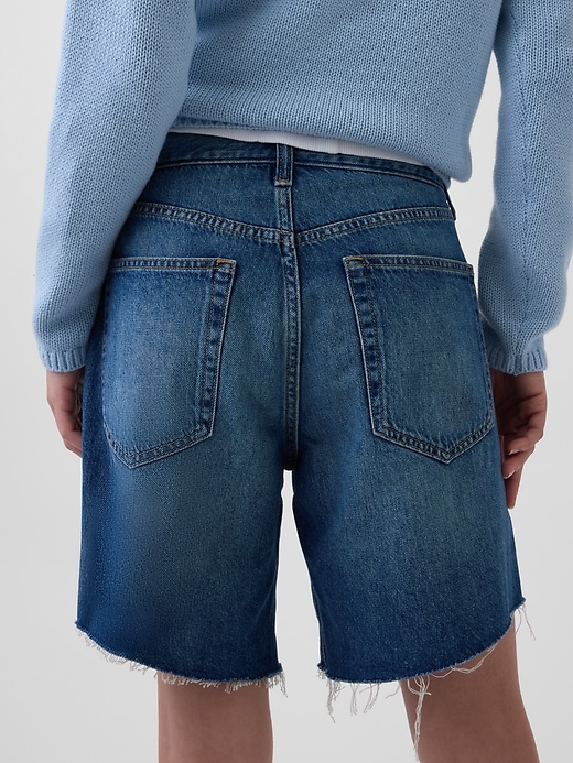 Image number 5 showing, 8" Mid Rise Loose Denim Bermuda Shorts