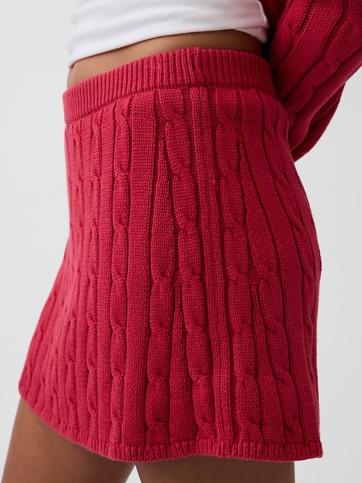 Image number 4 showing, 100% Cotton Cable-Knit Mini Skort