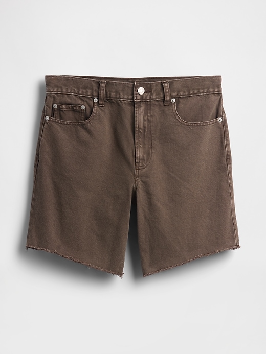 L'image numéro 6 présente Bermuda ample en denim à taille mi-basse, 20 cm