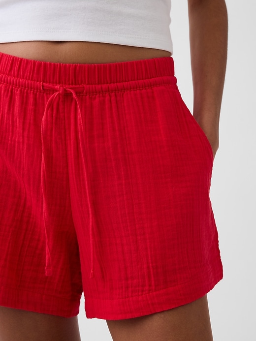 Image number 7 showing, 4" Mid Rise Cotton Gauze Easy Shorts
