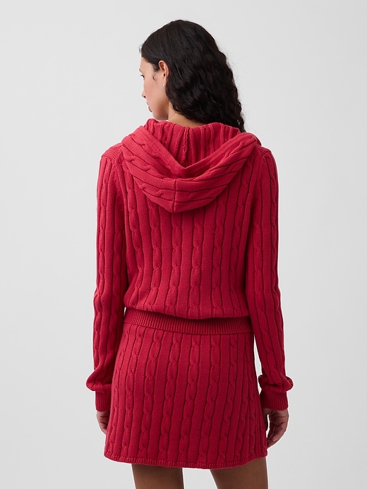 L'image numéro 3 présente Cardigan à glissière en tricot torsadé 100 % coton