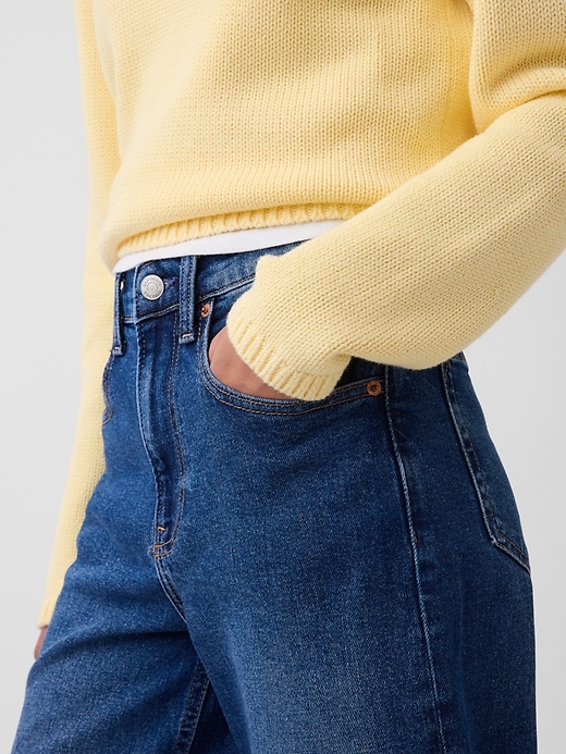 L'image numéro 5 présente Jean sportif jambe large à taille haute longueur cheville