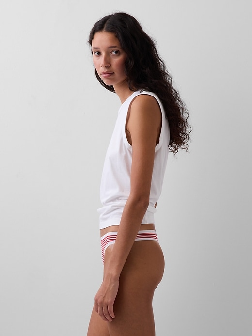 L'image numéro 2 présente String en coton biologique extensible (paquet de 3)