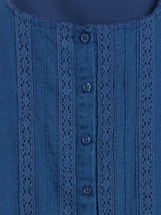 Image number 4 showing, Kids Flutter-Sleeve Lace-Trim Dress