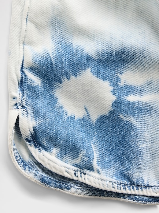 L'image numéro 5 présente Short confort en denim teint par nœuds à taille haute pour Enfant