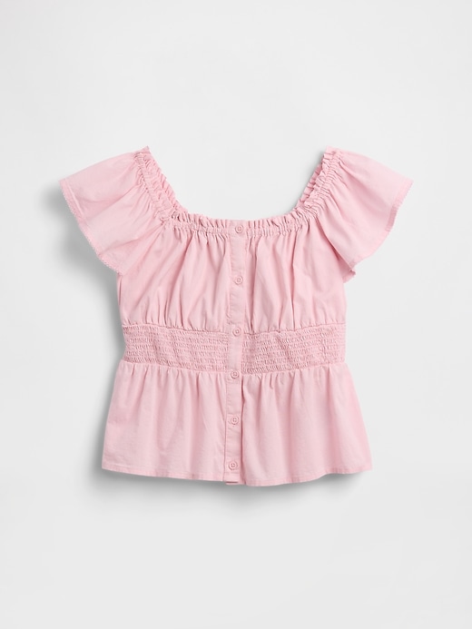 Image number 2 showing, Kids Flutter-Sleeve Button-Front Top