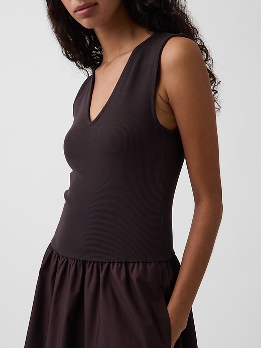 Image number 4 showing, Mixed Media Drop-Waist Maxi Dress