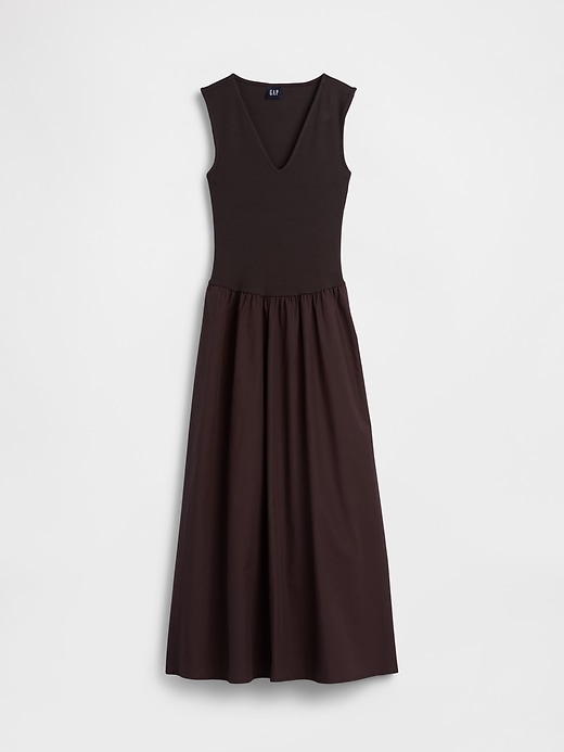 Image number 5 showing, Mixed Media Drop-Waist Maxi Dress