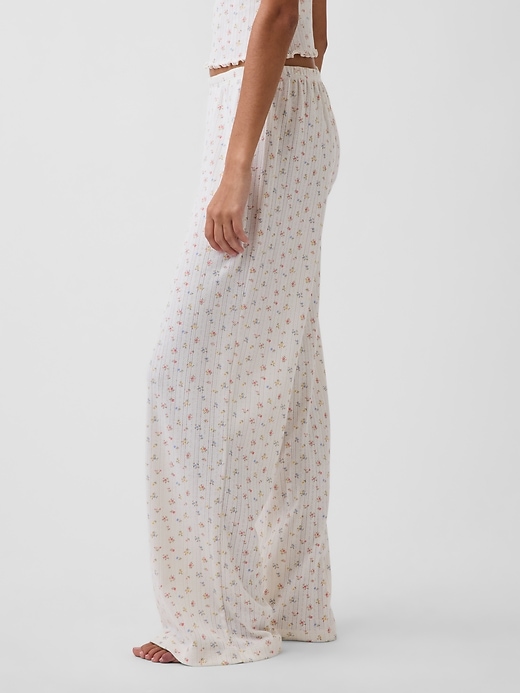 L'image numéro 3 présente Pantalon de pyjama en tricot pointelle