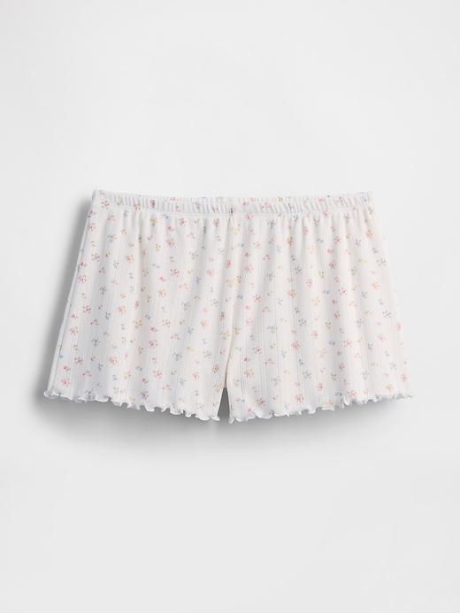 Image number 6 showing, Pointelle Lettuce-Hem PJ Shorts