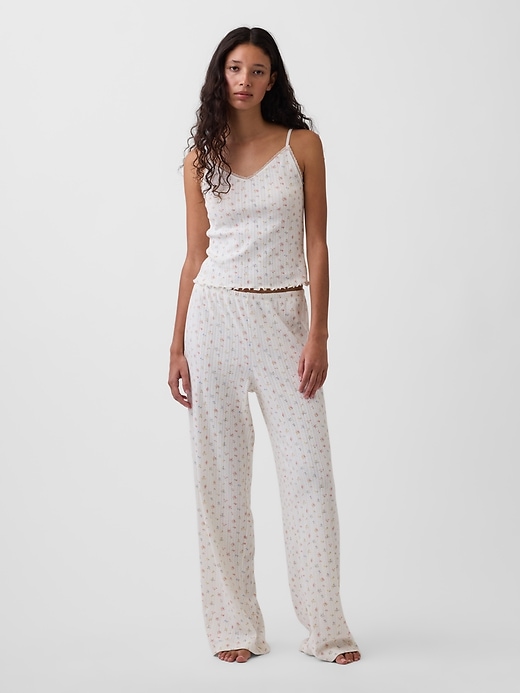 L'image numéro 1 présente Pantalon de pyjama en tricot pointelle