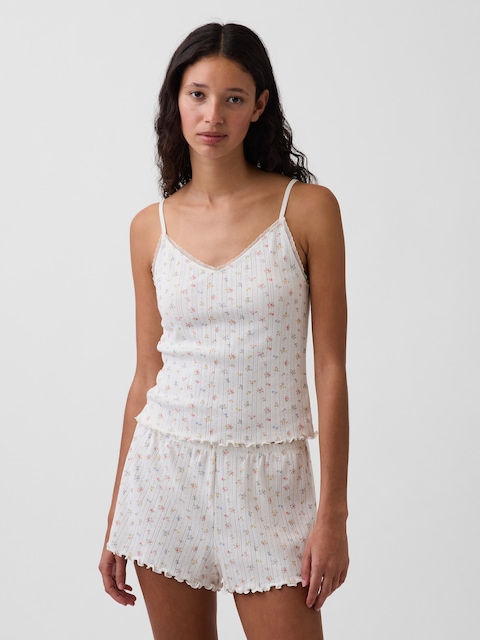 Pointelle Lettuce-Hem PJ Cami