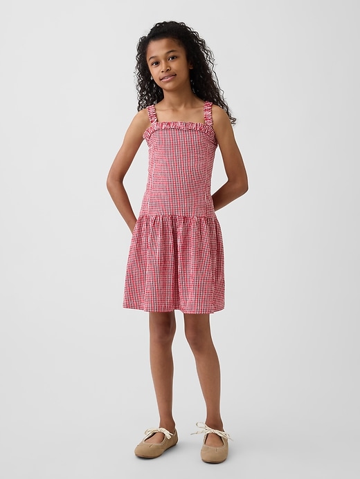 L'image numéro 1 présente Robe à taille tombante en denim pour Enfant