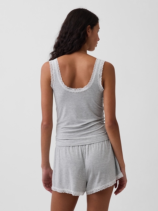 Image number 3 showing, Softest Modal Lace-Trim PJ Tank Top