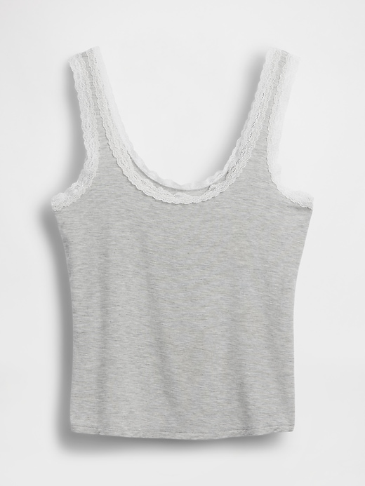 Image number 5 showing, Softest Modal Lace-Trim PJ Tank Top