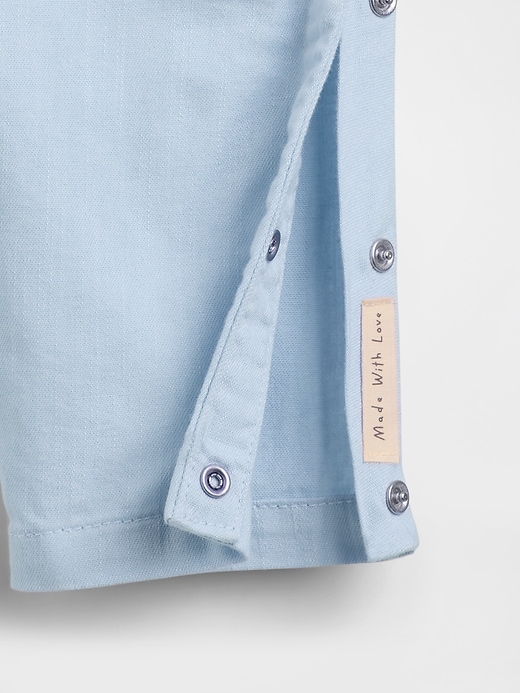 Image number 4 showing, Baby Denim Heart Pocket One-Piece