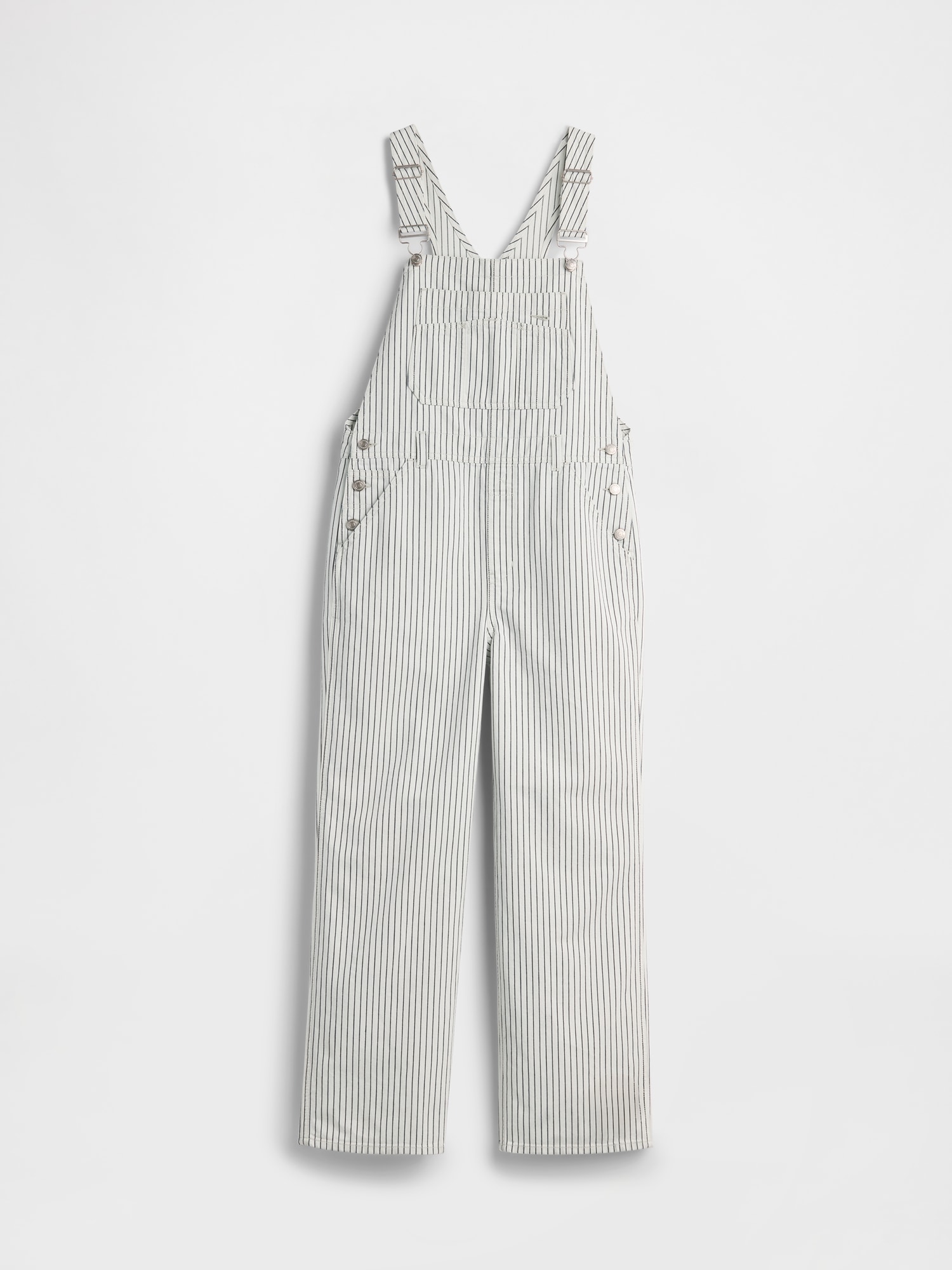 Relaxed Denim Stripe Overalls
