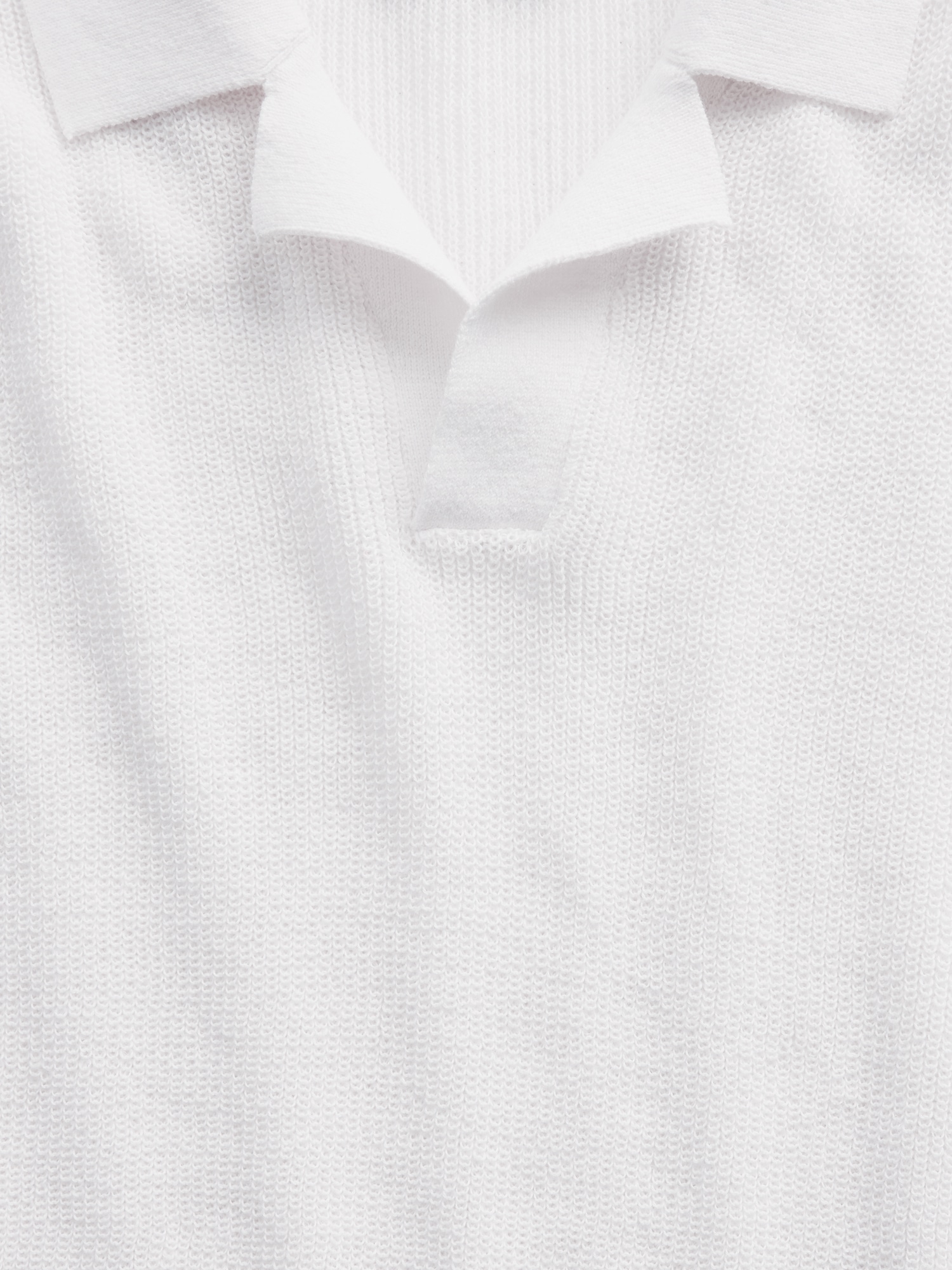 Linen-Blend Camp Polo Shirt Sweater