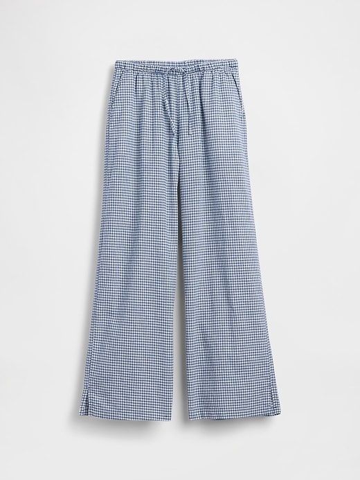 L'image numéro 2 présente Pantalon confort jambe large en lin et coton pour Enfant