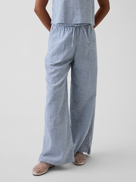 L'image numéro 3 présente Pantalon confort jambe large en lin et coton pour Enfant
