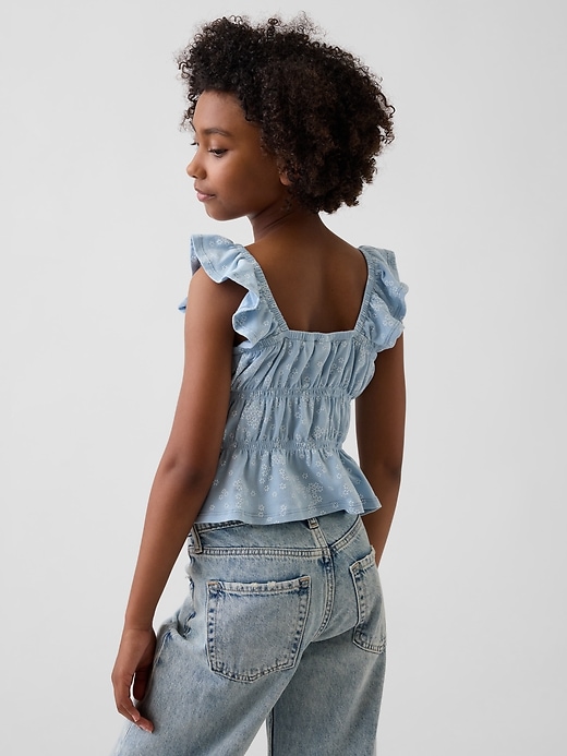 L'image numéro 3 présente Haut smocké à basque et à manches flottantes pour Enfant