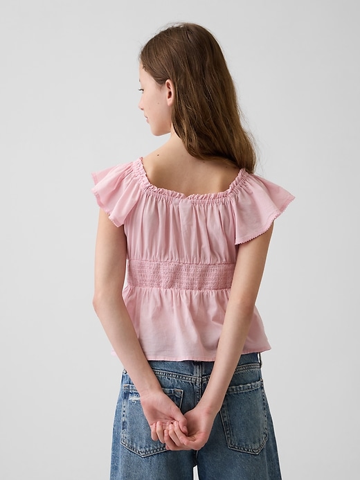 Image number 3 showing, Kids Flutter-Sleeve Button-Front Top