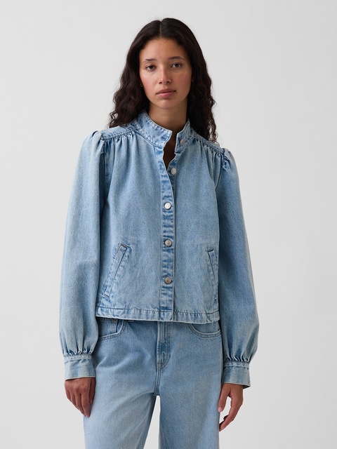 Denim Crop Swing Jacket