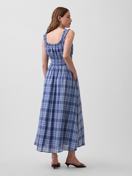 Image number 2 showing, Plaid Voile Smocked Waist Maxi Dress